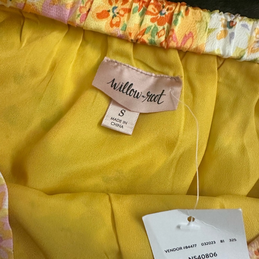Floral Yellow Orange Lavender Two-Piece Skirt Set - Picture 5 of 6